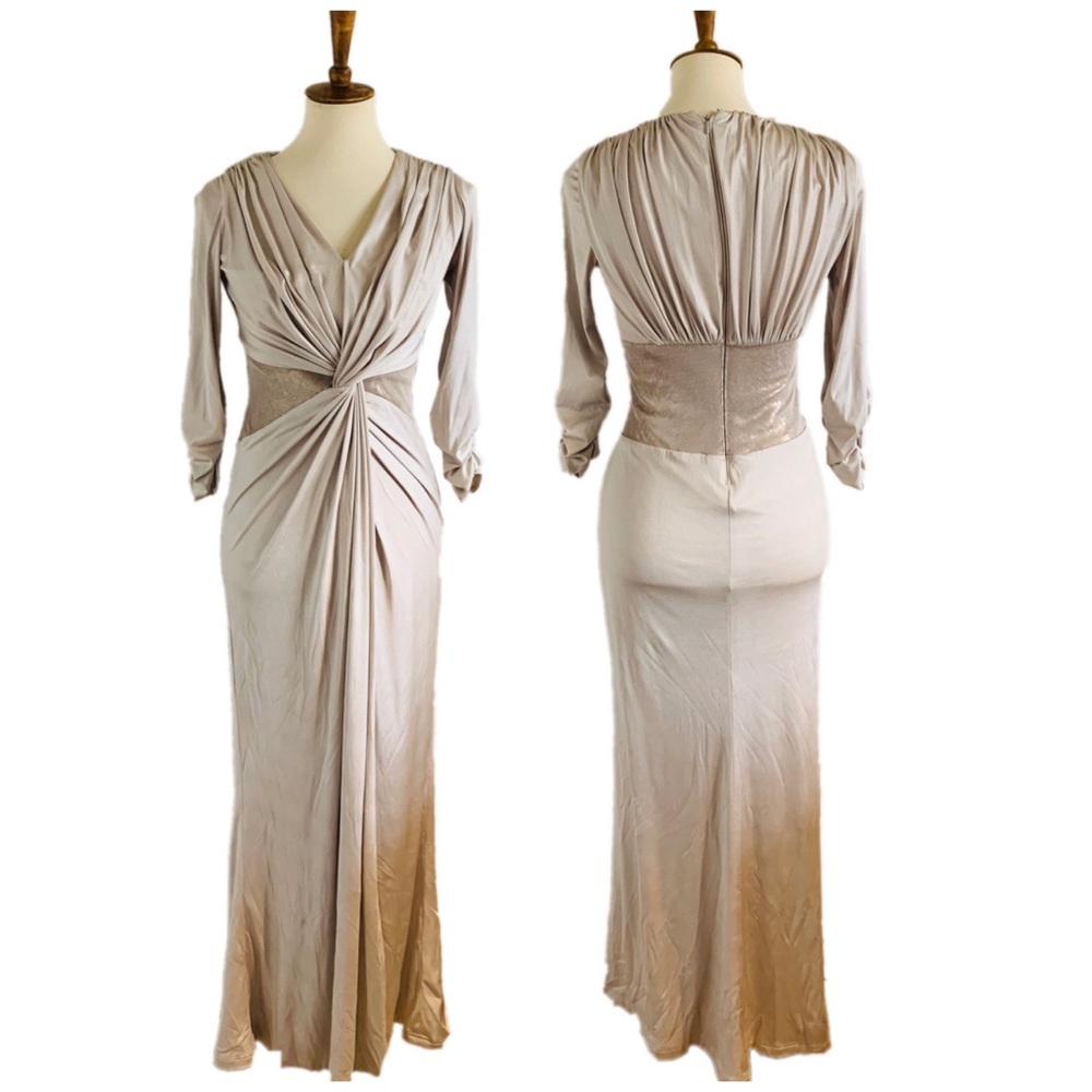 Tadashi Shoji Cream Long Sleeve Dress